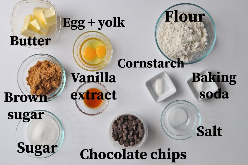chocolate chip cookie dough ingredients