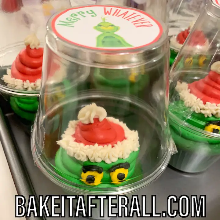 cupcakes packaged in clear cocktail cups