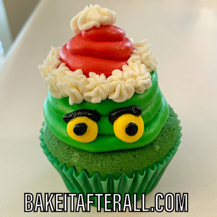 Grinch Cupcake with Candy Filling