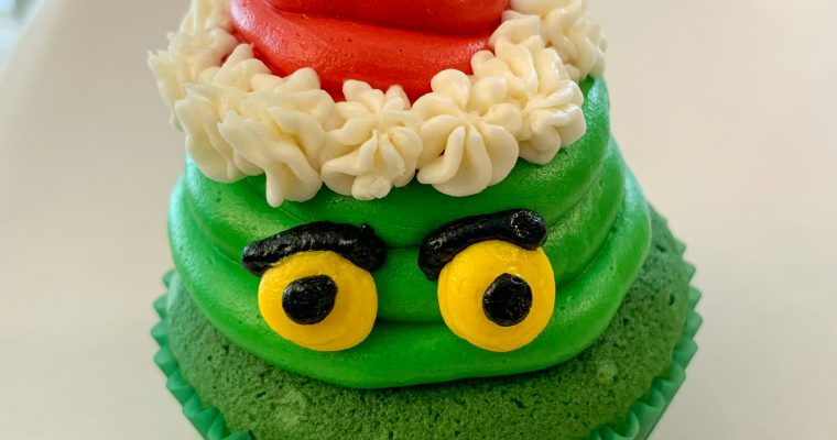 Grinch Cupcakes with Candy Filling