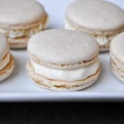 Nut Free Oatmeal Cream Pie Macarons on a white plate