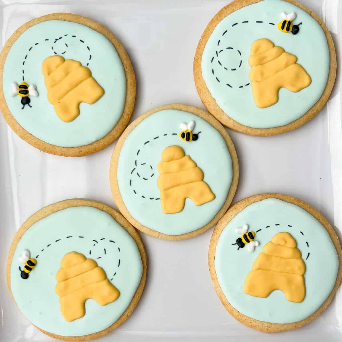beehive cookies with royal icing