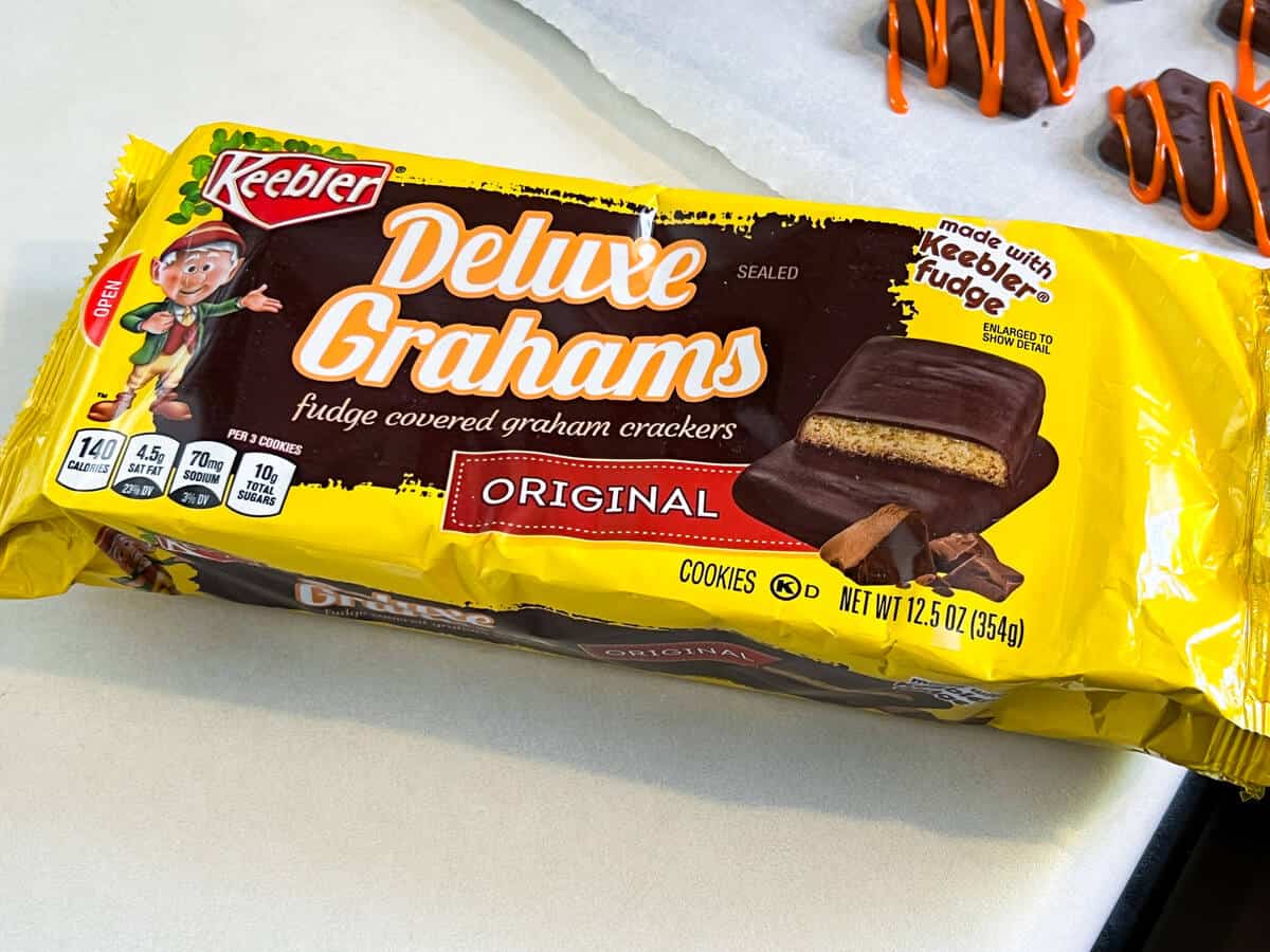 a package of chocolate covered graham crackers