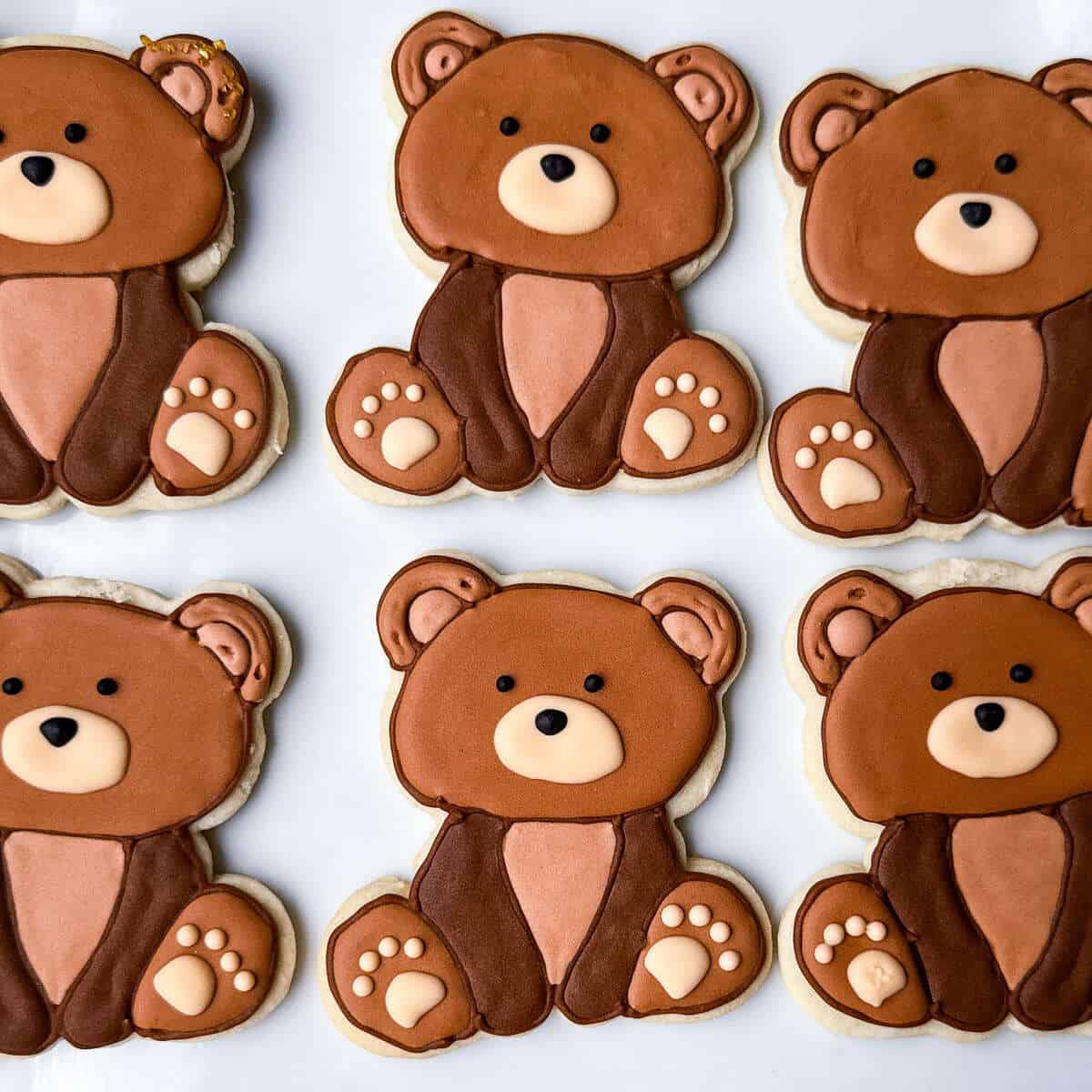 Teddy Bear Cookies on a white plate
