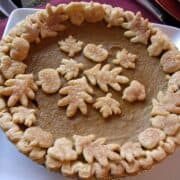 a Rich Pumpkin Pie on a square white plate