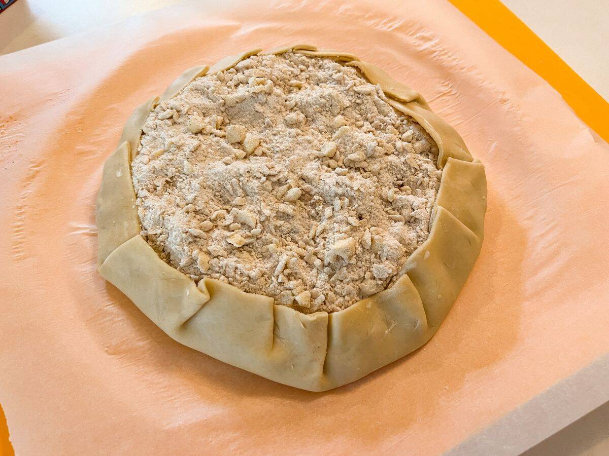 an assembled tart before baking
