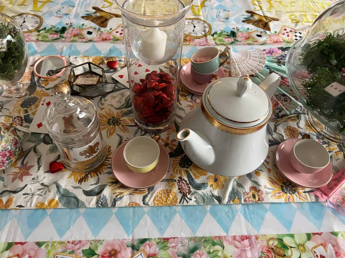 a Mad Hatter's Tea party table