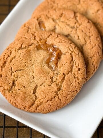 Caramel Browned Butter Cookies on a white plate