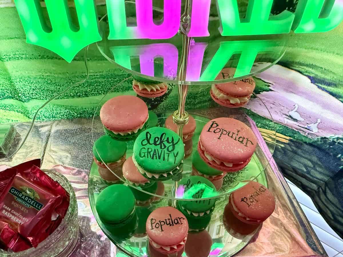 Wicked Macarons on a 3-tiered server