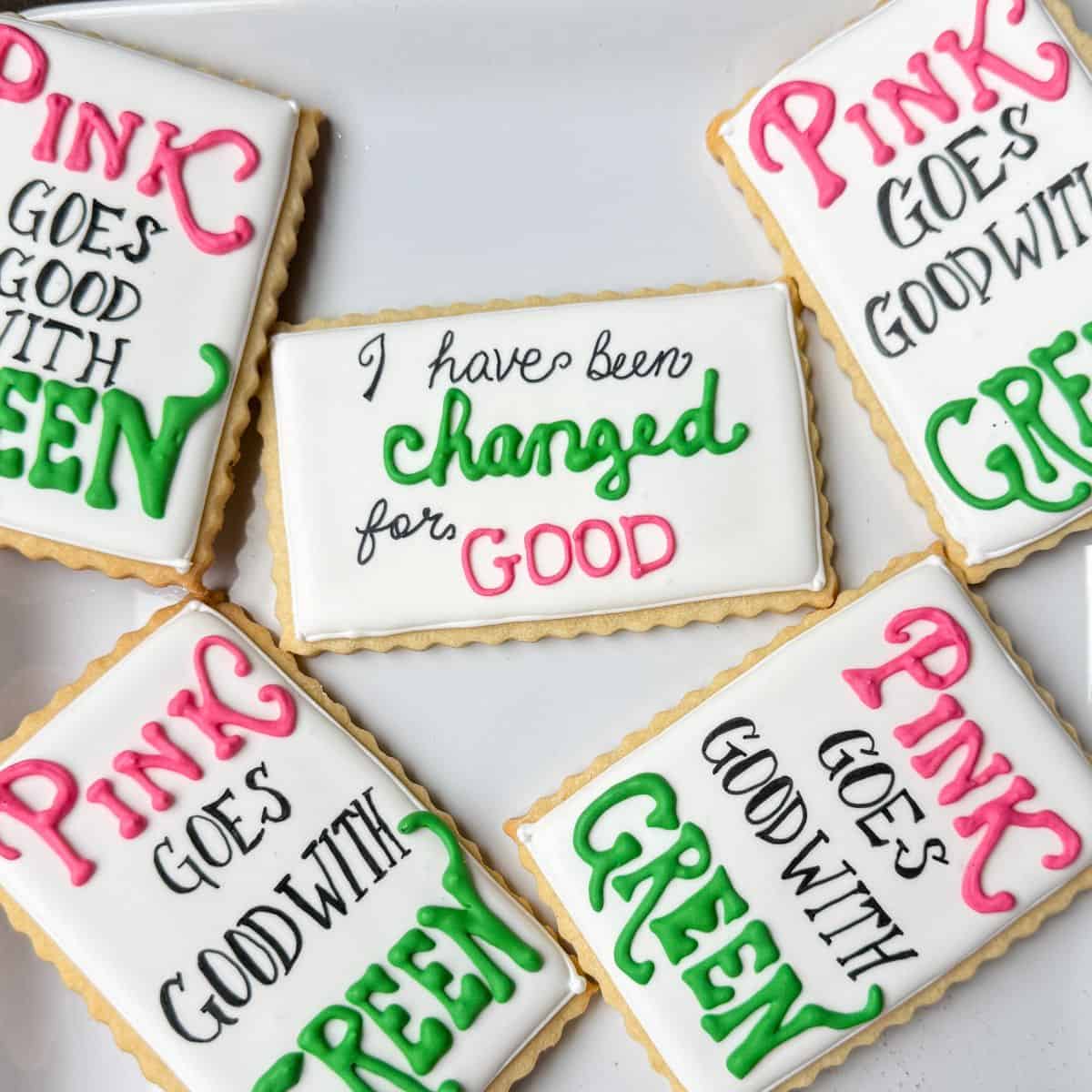 decorated Wicked Cookies with royal icing