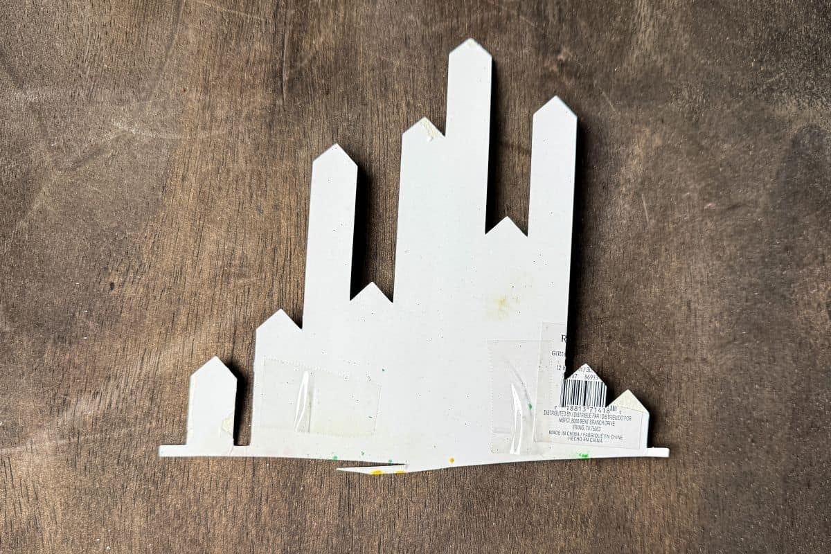back of cardstock Emerald City cut out
