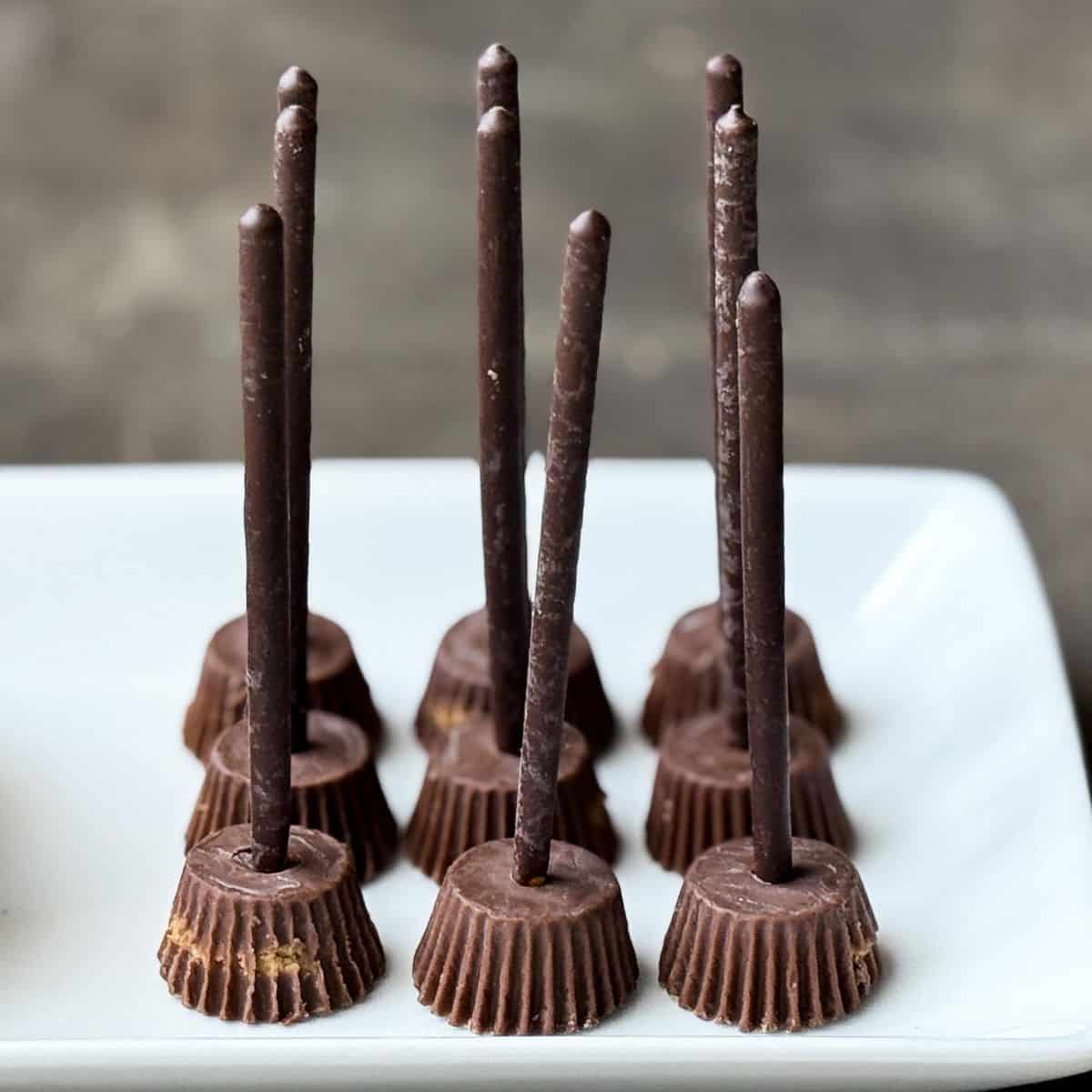 Harry Potter Firebolts Candies on a white plate