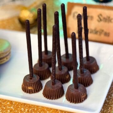 Harry Potter Firebolts Candies on a white plate
