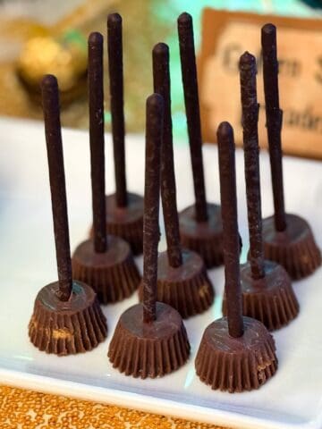 Harry Potter Firebolts Candies on a white plate