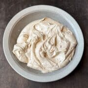 a bowl of homemade butterscotch buttercream