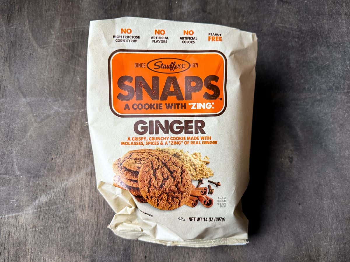 a bag of Ginger Snaps ginger cookies