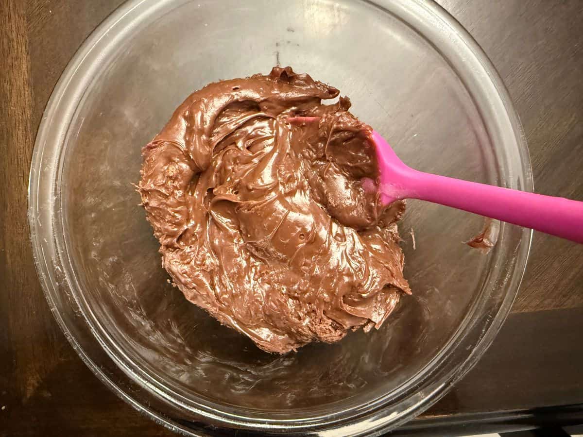 brigadeiro mixture in a glass bowl on a table