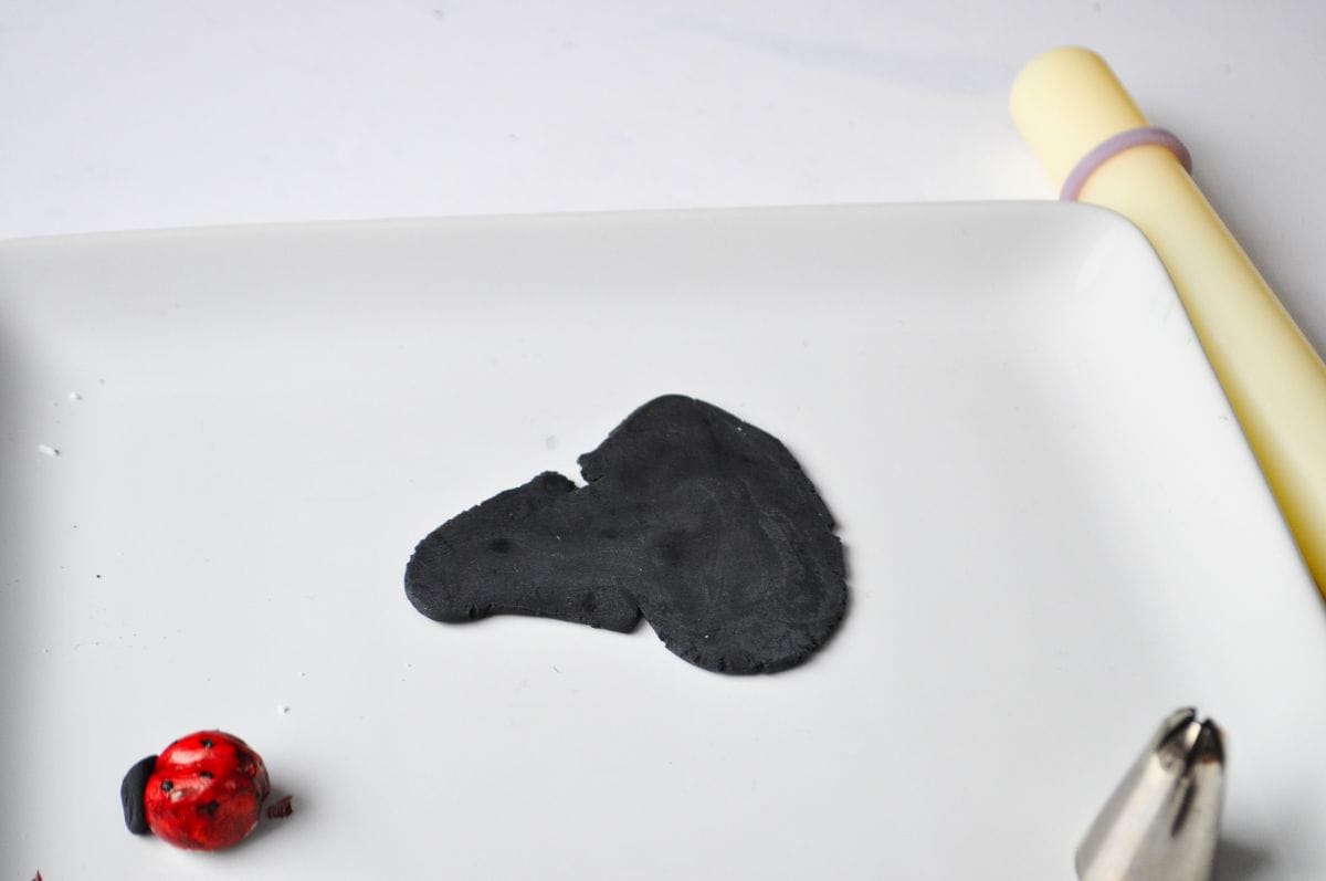 black fondant rolled into a thin layer