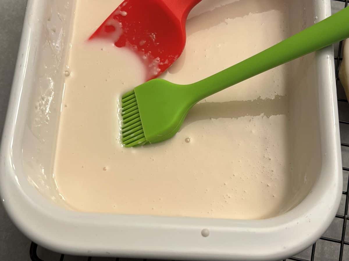 cookie glaze in a ceramic dish